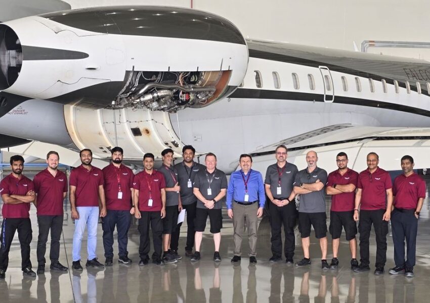 Falcon تطلق أول مشروع صيانة ثقيلة داخل منشآتها لإحدى طائرات أسطولها من طراز Global Express XRS