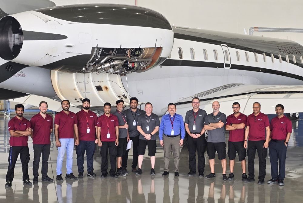Falcon تطلق أول مشروع صيانة ثقيلة داخل منشآتها لإحدى طائرات أسطولها من طراز Global Express XRS