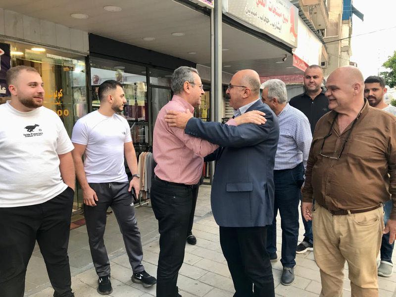 السيد نادر عزام يجول في منطقة ساحة القدس ويلتقي لجنتها والتجار ومخاتير المدينة والشيخ ماهر حمود