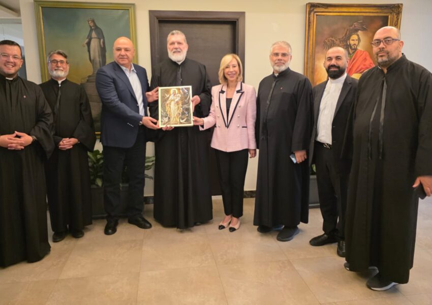 زار فخامة رئيس الجمهورية اللبنانية العماد جوزيف عون واللبنانية الاولى السيدة نعمت عون والعائلة مزار سيدة لبنان
