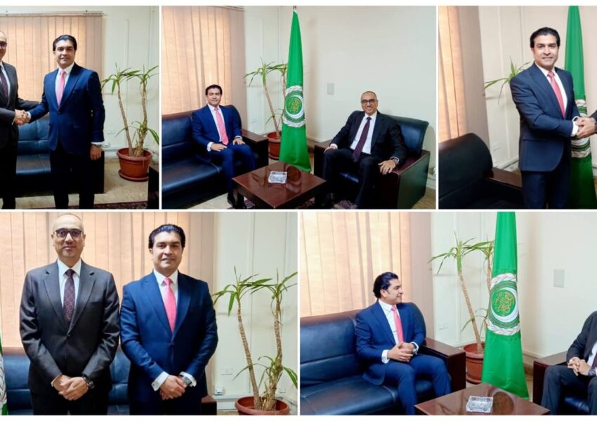 سمير يلتقي الوزير المفوض فيصل غسال بالجامعة العربية